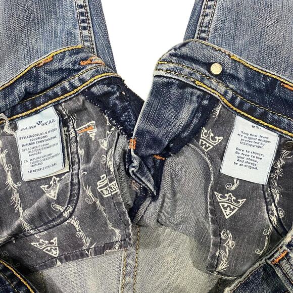 Vtg Y2K 2000s Sang Real Low Rise Grunge Bootcut Denim Jeans - Picture 7 of 8